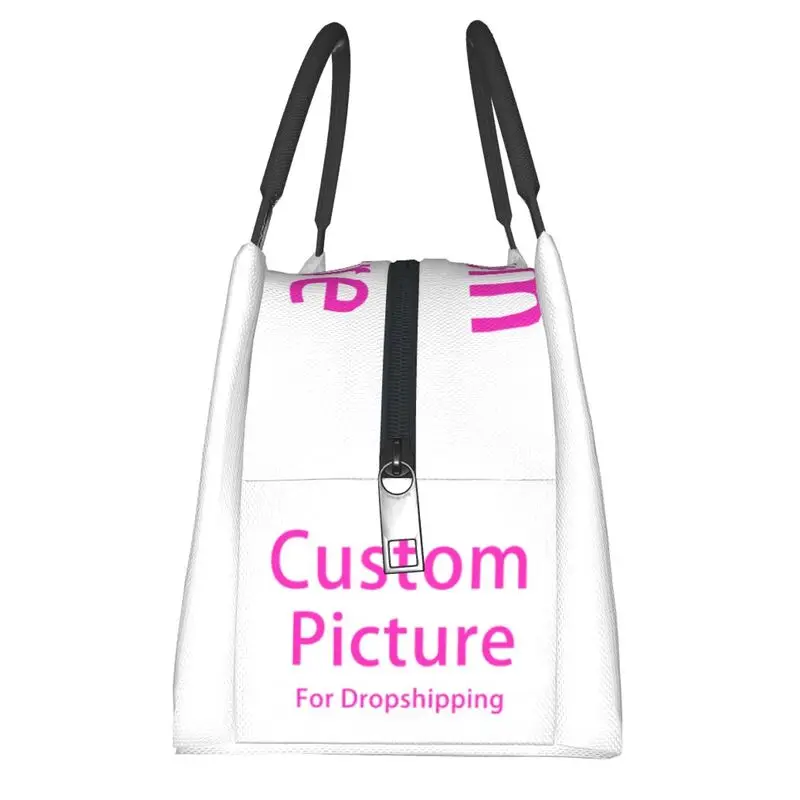 Custom Photo Logo Lunch Box for Women Customized DIY Print Thermal Cooler Food Insulated Lunch Bag Resuable Picnic Tote Bags