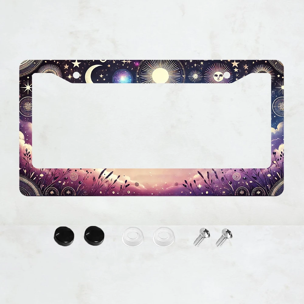 

Starry Night Aluminum License Plate Frame - Rust proof and Waterproof, Suitable for US/Canadian Cars, Including Screws and Cover