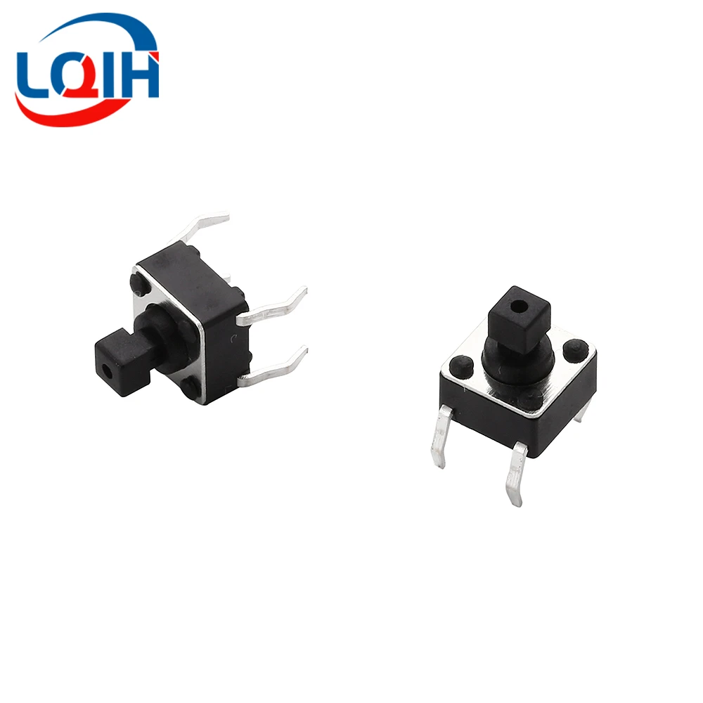 20PCS 6X6X7.3MM DIP 4Pin Tact Switch DC12V 50mA  Connectors Push Button 6*6*7.3mm Tactile Switches TS-037B