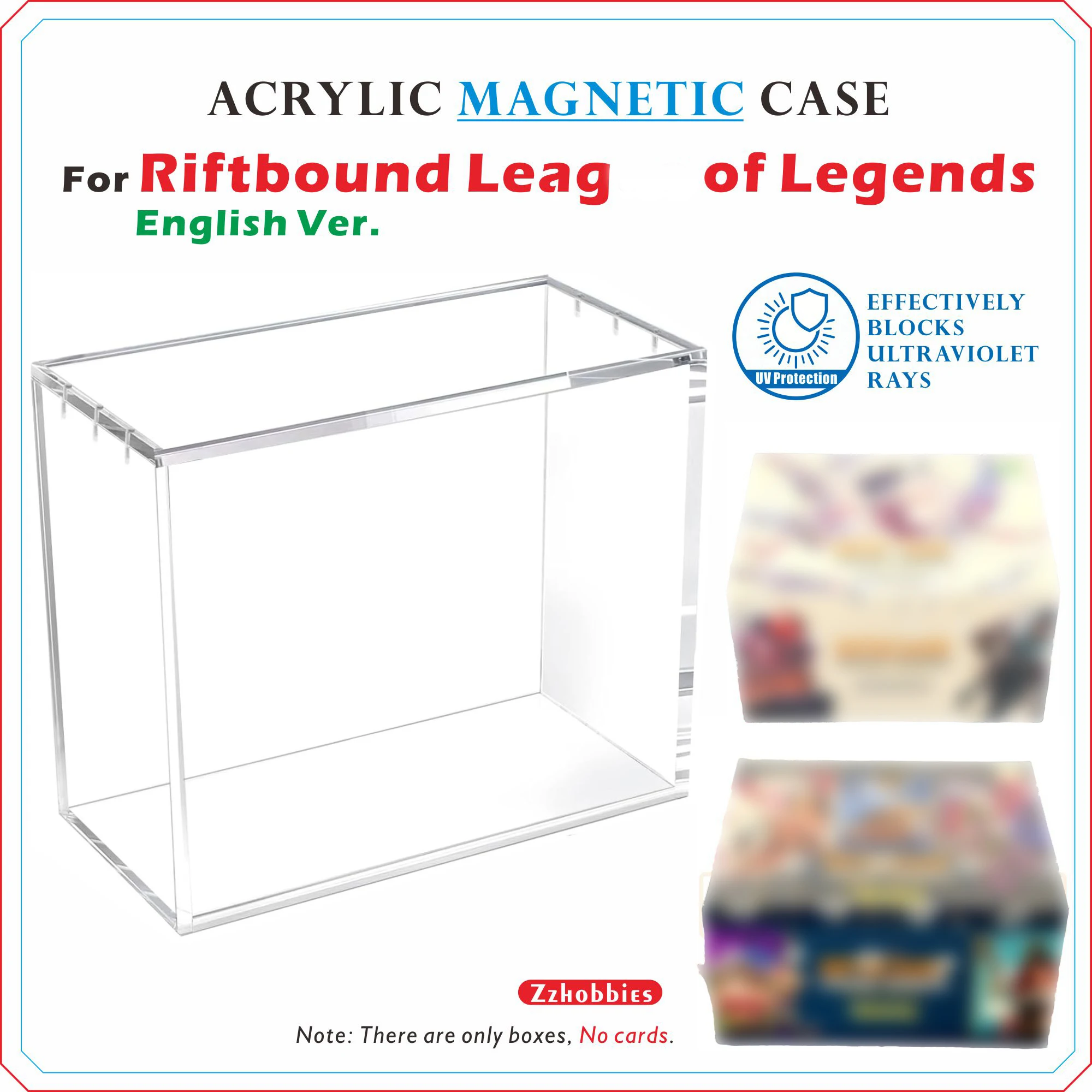 Étui magnétique en acrylique pour version anglaise. Riftbound League of Legends【5mm d'épaisseur】