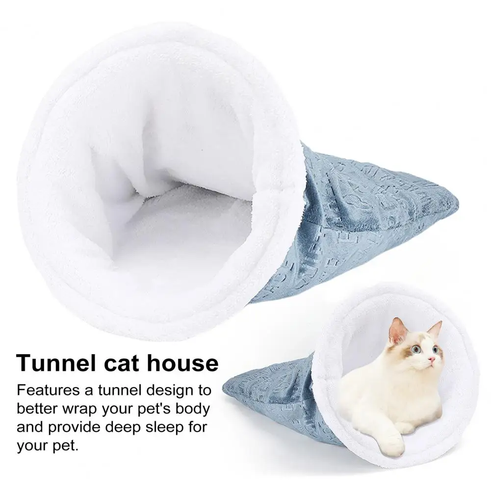 

Comfortable Cat Sleeping Bag Cozy Plush Cat Sleeping Bag Cave for Winter Self-warming Pet Tunnel Nest for Small Dogs Cats 360°