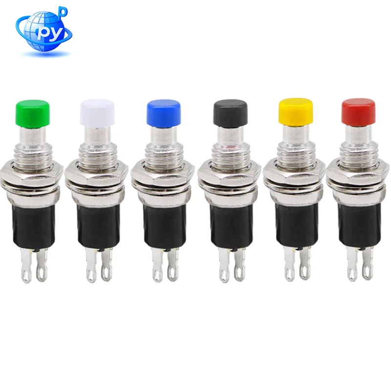 6PCS PBS-110 7mm Momentary Reset Push Button Switch - Micro ON/OFF NO Switch for Electronics DIY, Control Panels, Industrial