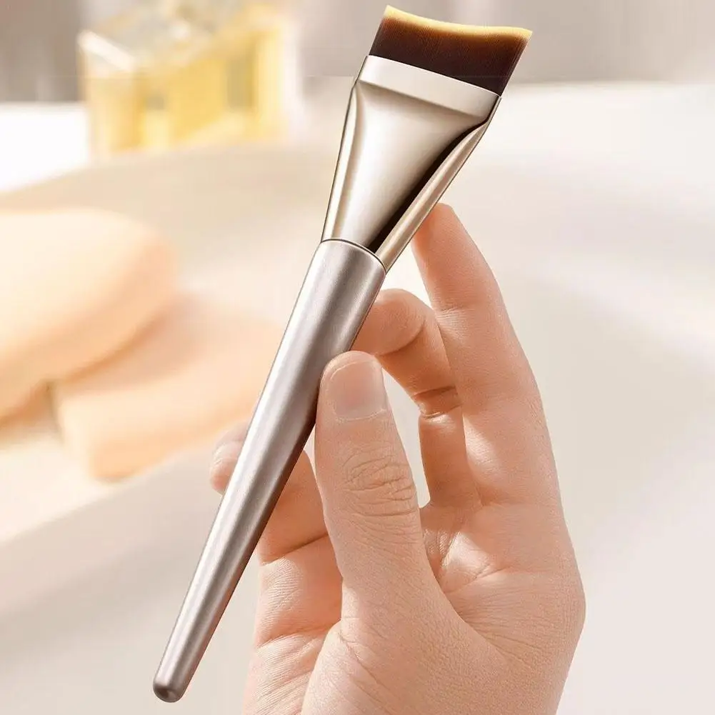 Brocha para base sin polvo, brocha de maquillaje de cabeza plana, corrector de máscara, brocha sin costuras, brocha ultrafina, herramientas de belleza