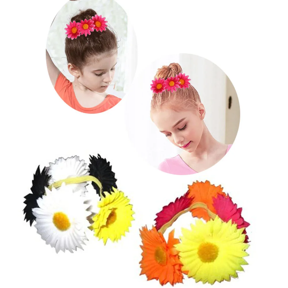 NEUE mädchen chrysantheme GIRLANDE HAAR BRÖTCHEN RING Elastische Kranz Crown Hochzeit Girlande Stirnband Magie Haar Brötchen Donut für baby