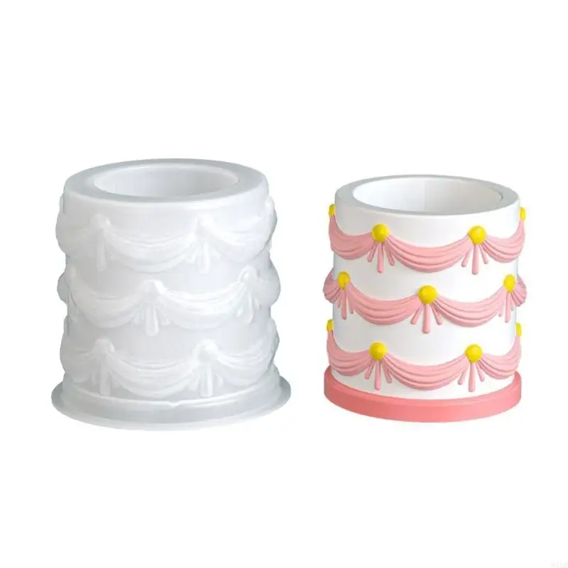 

95AB Silicone Mould for Resin Casting Jewelry Storage Jars Embossed Lace Designs