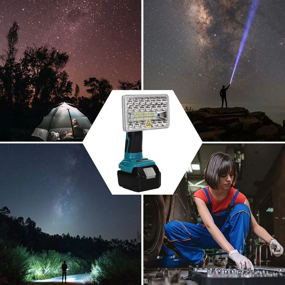 Imagem -06 - Polegada Led Lanterna ao ar Livre Holofotes Luz para Makita Bl1430 Bl1830 Bateria de Lítio Usb Iluminação ao ar Livre com Usb 3
