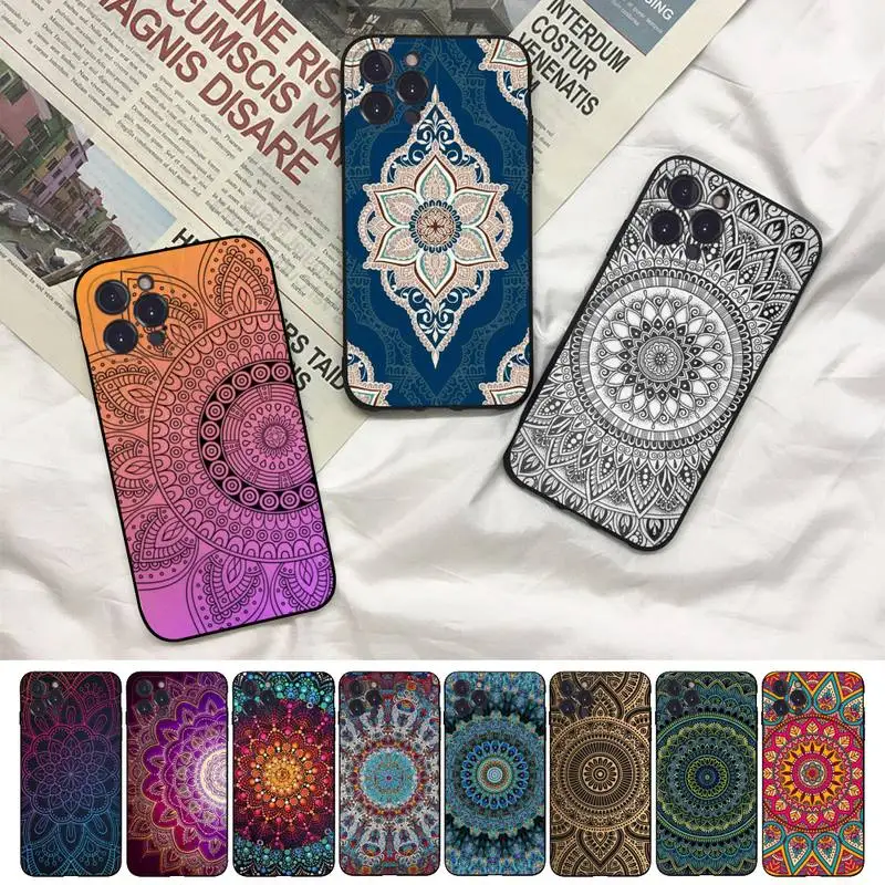 Mandala Flower Phone Case For iPhone 8 7 6 6S Plus X SE 2020 XR XS 14 11 12 13 Mini Pro Max Mobile Case