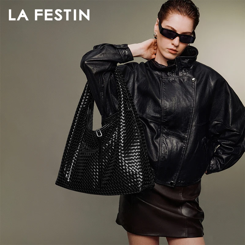 Borsa Originale LA FESTIN per Donna, Nuova Tendenza Borsa a Tracolla, Borsa Intrecciata, Grande Borsa a Mano, Borsa y2k, Borse di Lusso, Design alla Moda, Grande Borsa Tote