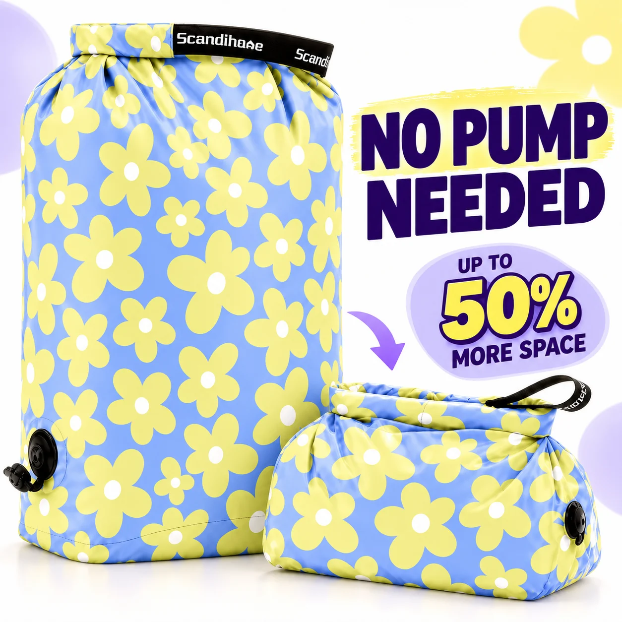 Hydration Pack Outdoor - Roll-Up Compression Travel Bag Pump-Free Water-Resistant