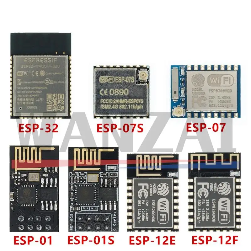 ESP8266 ESP-01 ESP-01S ESP-07 ESP-07S ESP-12 ESP-12E ESP-12F ESP32 ESP-32S serial WIFI wireless module wireless transceiver