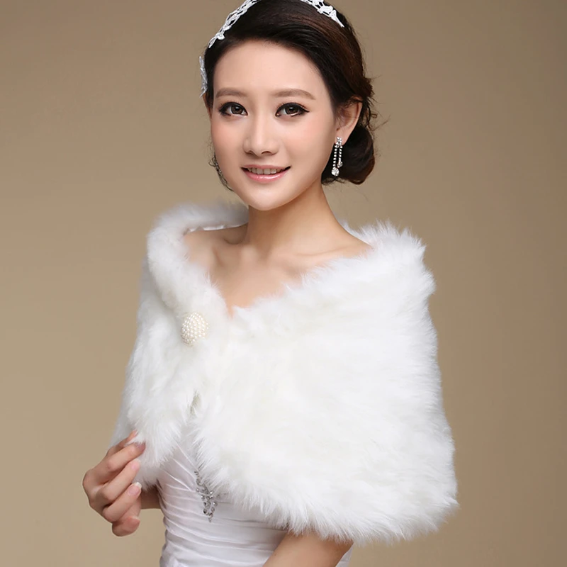 Hot New Wedding Bolero Outerwear Accessories Urged Wrap Bride Formal Winter Cape Bride Fur Shawl Wedding Jackets Wrap