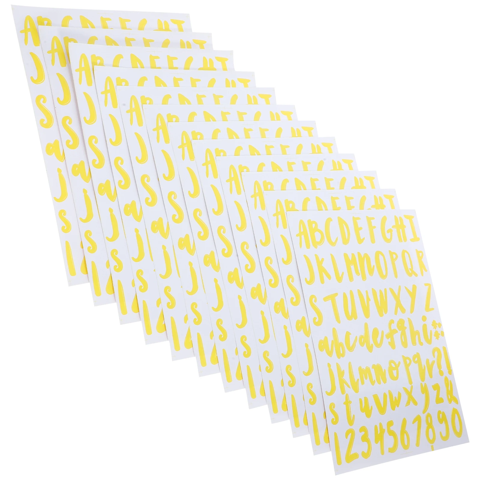 

12 Sheets Alphanumeric Label Scrapbook Letter Stickers Self Adhesive Diy Pvc Tiny Alphabet Letters