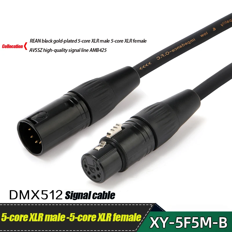 

REAN Stage Lighting Shaking Head Light Signal Cable 5-core to 3-core XLR Male To Female DMX512 XLR Connection Line