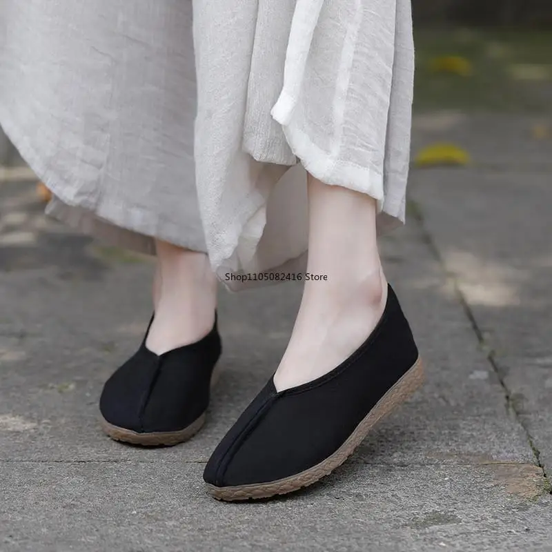 الصينية التقليدية فنون الدفاع عن النفس أحذية الرجال الكونغ فو الجناح تشون تاي تشي وشو القماش الأسود القديم بكين حذاء كاجوال حذاء رياضي #3