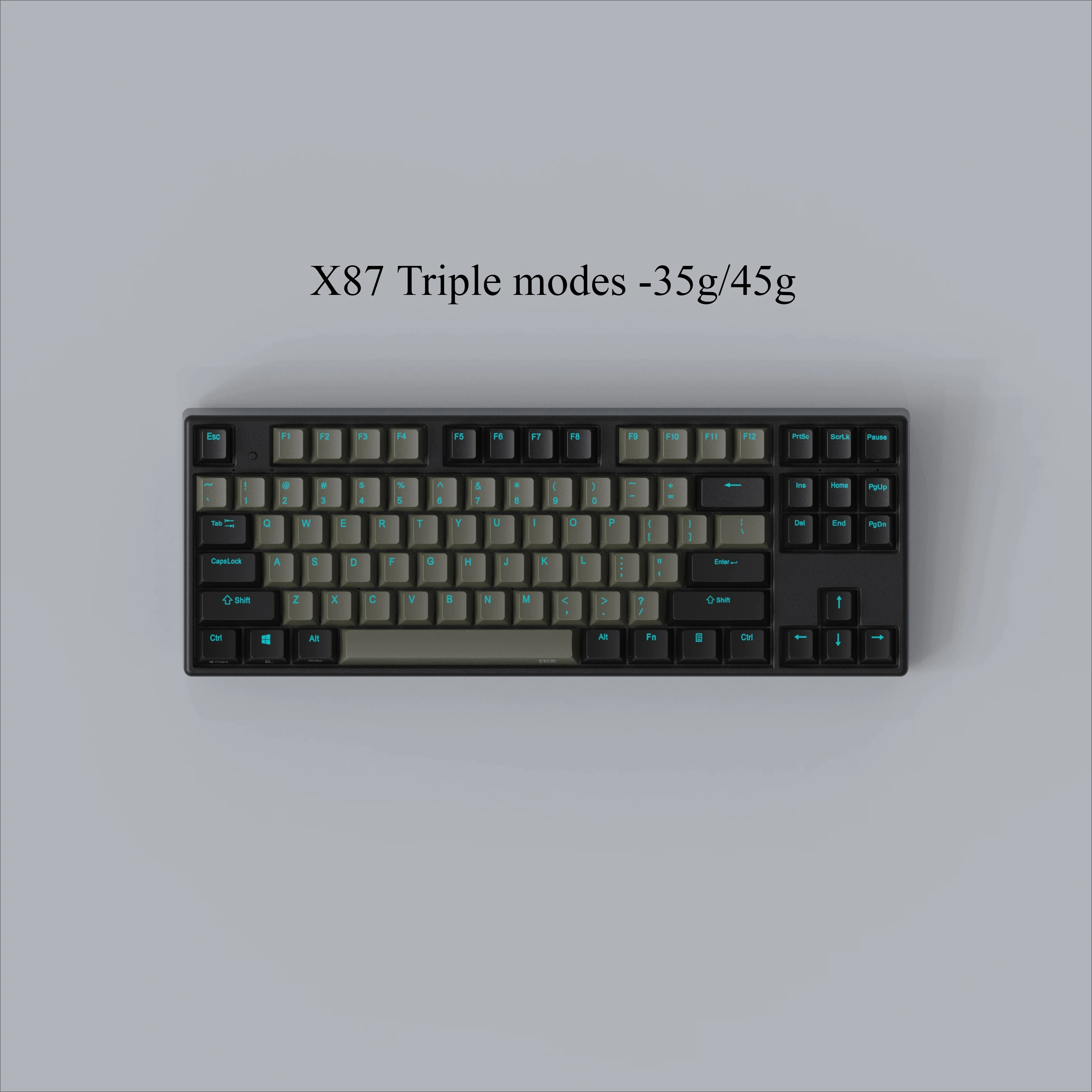 NIZ X87 Black Triple modes silent 35g capacitive Topre gaming keyboard 87 Keys PBT Keycaps Bluetooth wireless MAC Programmable