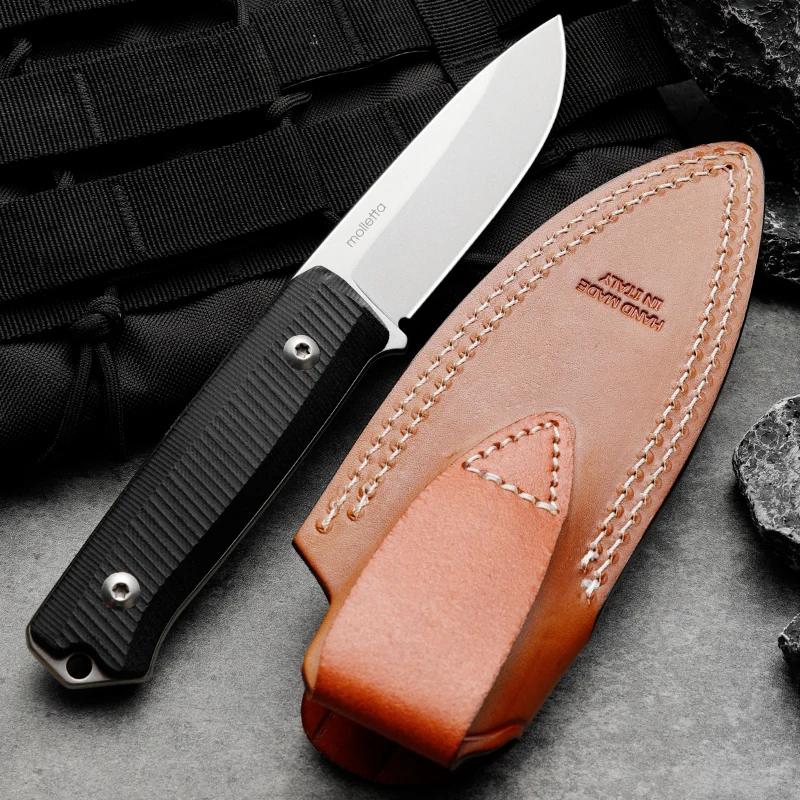 HUANGFU  Outdoor knife wilderness survival adventure rescue knife fixed blade hunting knife man gift G10 handle