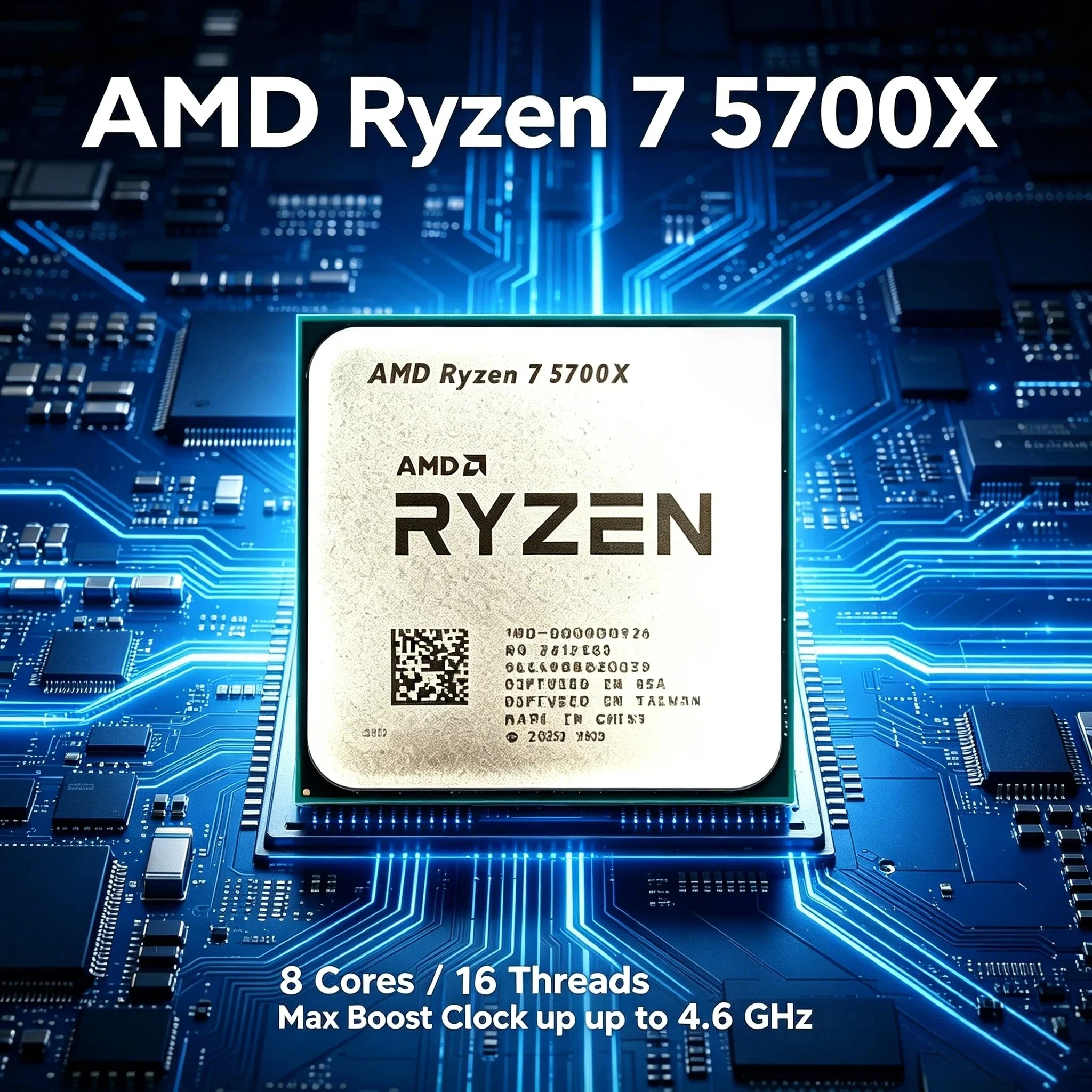 

AMD Ryzen 7 5700X 4.6GHz 8 Core 16 Thread 7NM L3 32M 65W Socket AM4 DDR4 Processor R7 5700X Tray No Fan Ultra 4K Plus