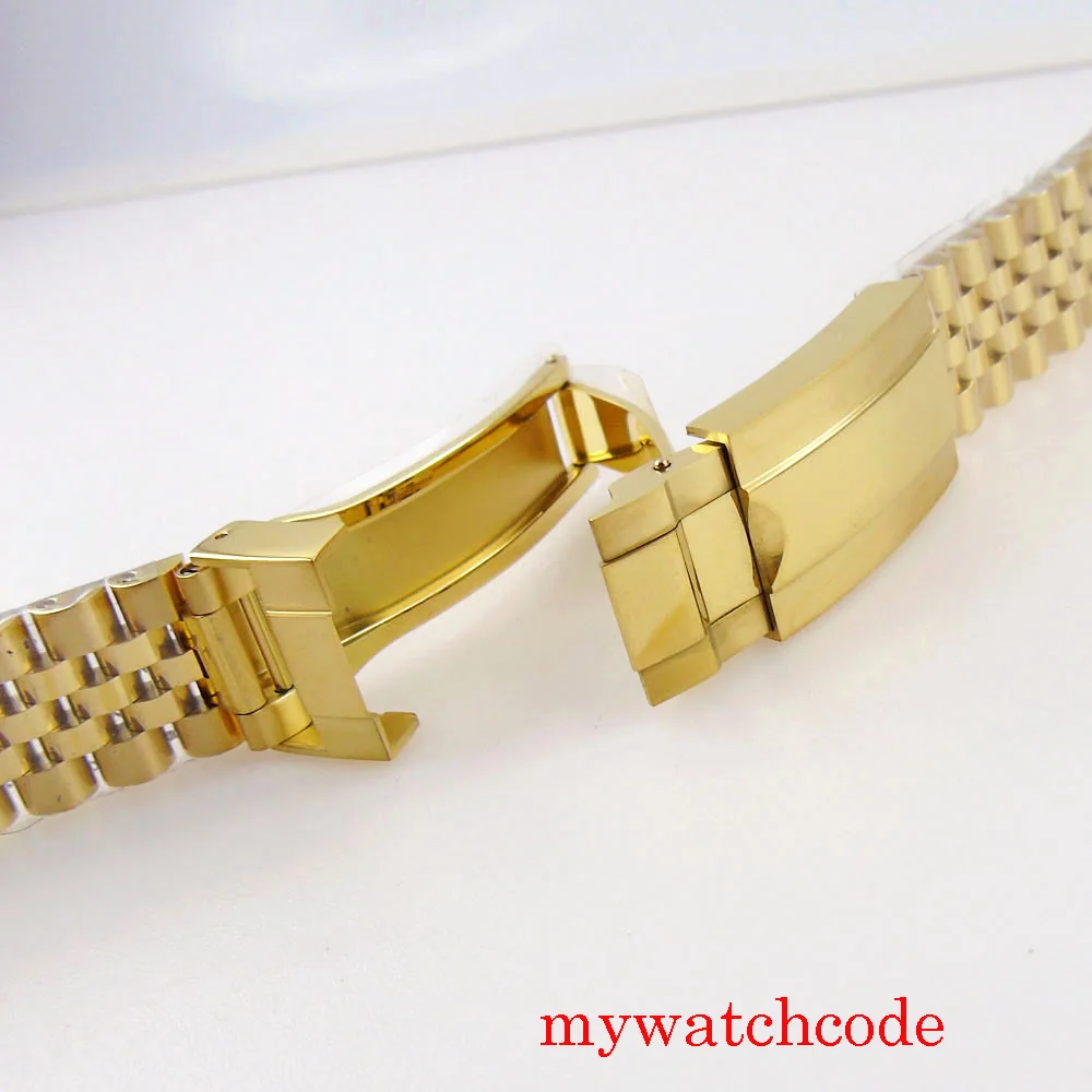 Slide Glide Lock 904L Stainless Steel Two Tone Gold Silver Black Watch Bracelet for SUB Wristwatch Watch Strap Wristband