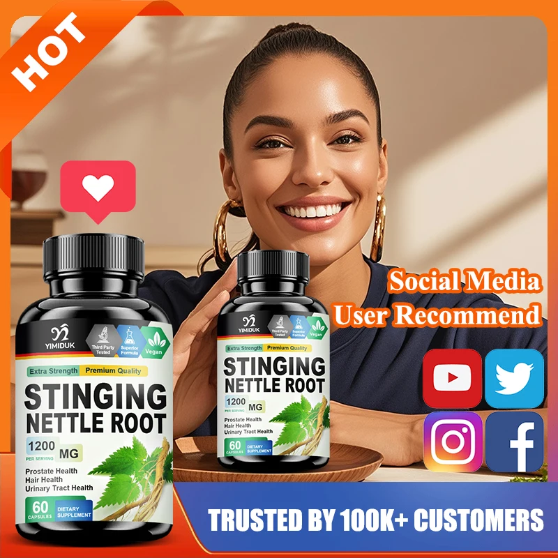 

High-Potency Stinging Nettle Root Capsules, for Prostate & BPH Relief, Reduces Swelling, Supports Bladder Control & Comfort