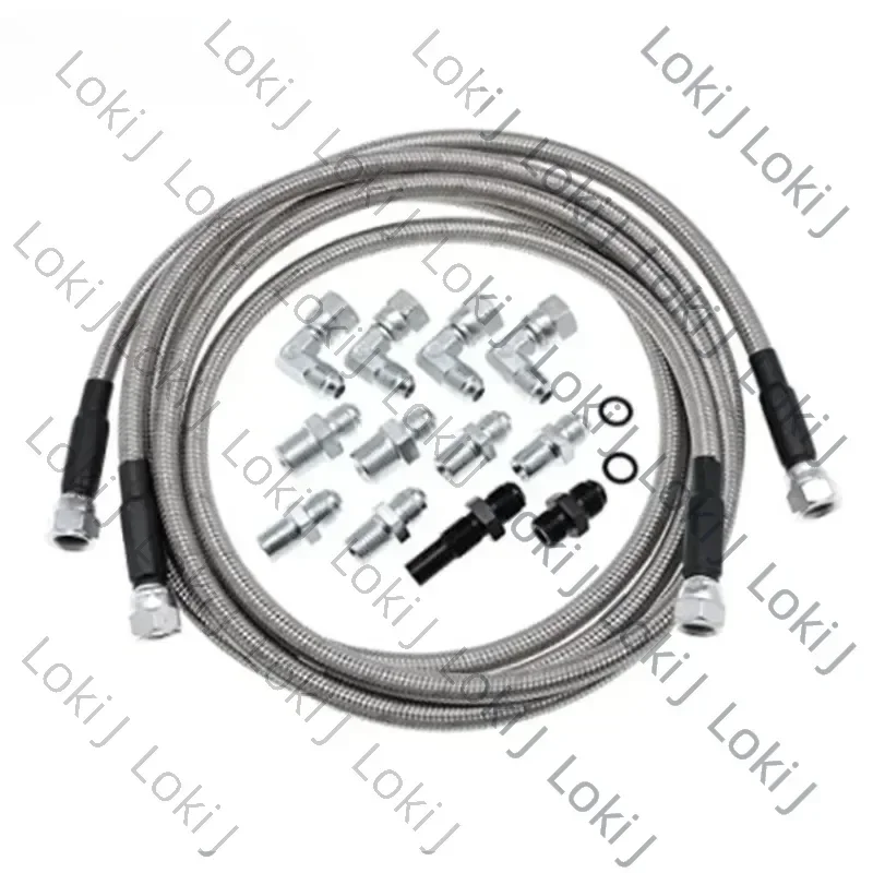 

Loki J Transmission Cooler Hose Set For Turbo 200 350 400 Power Glide Ford C4 - C6 Stainless Steel Flexible Braided Transmission