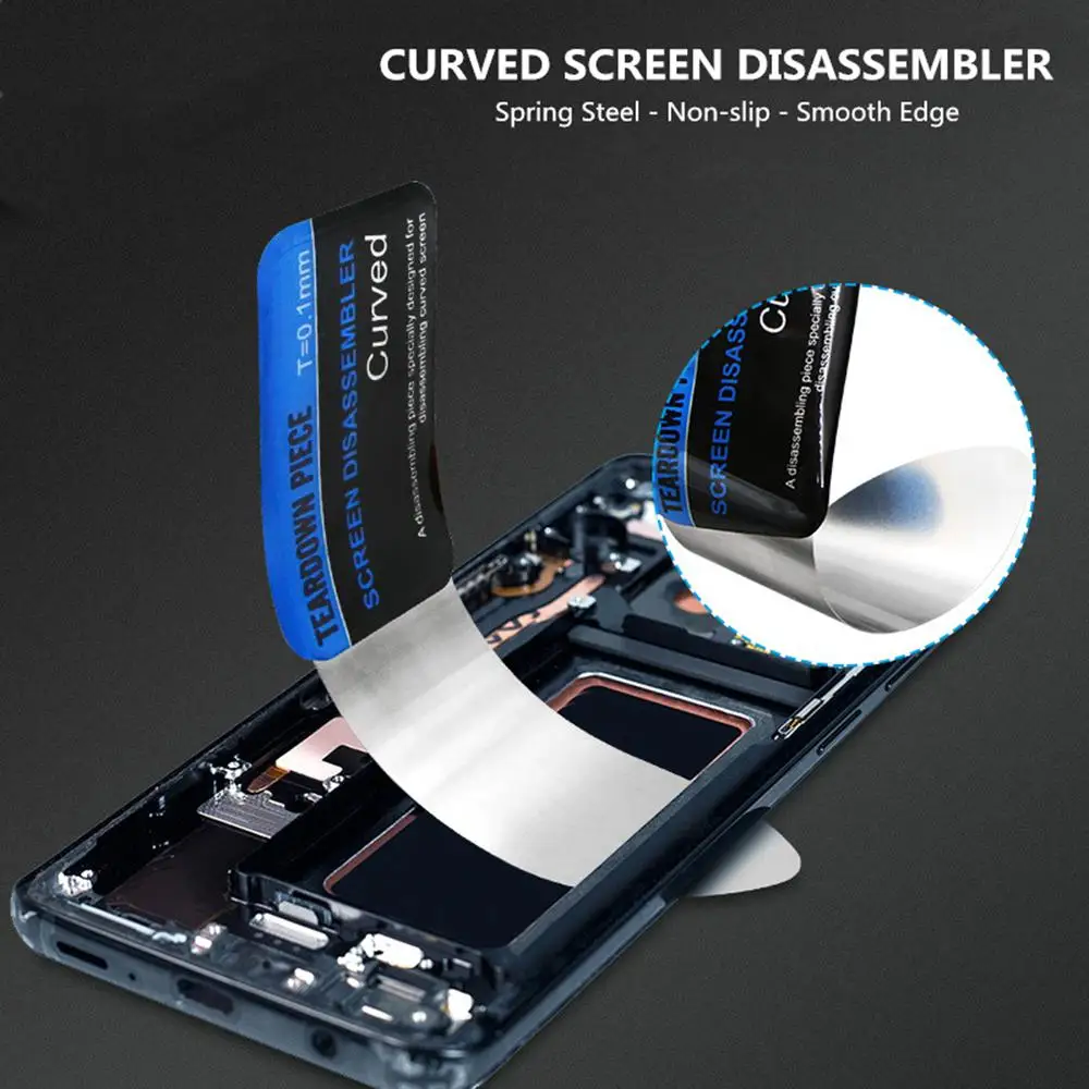 Roestvrijstalen Mobiele Telefoon Gebogen Lcd-Scherm Spudger Opening Pry Card Teardown Stuk Ultra Dunne Flexibele Demonteer Tools