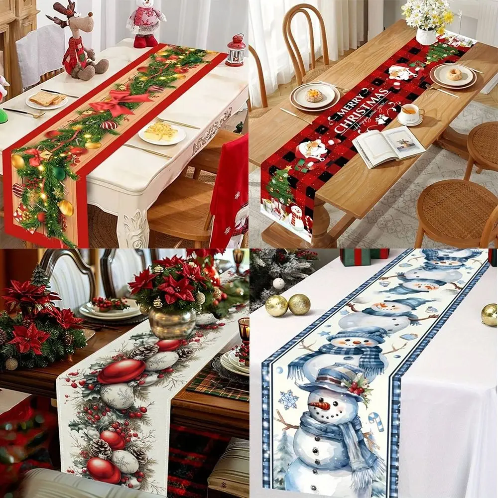 New New Year Christmas Table Runner Navidad Gift Flag Cover Christmas Table Flag Xmas Party Christmas Tablecloth Party Ornament