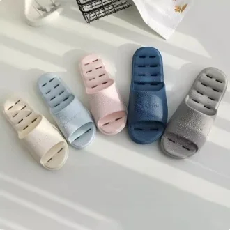 

Japanese Sle Indoor Slippers Men's Batoom Anti-Slip Hollow out Drain Water Quiet Cool Summer Home Use Sandals