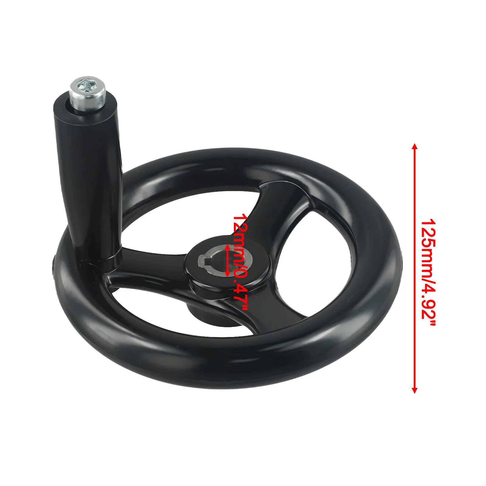 1pc Milling Machine Hand Wheel Three Bakelite Handle Milling Machine Edge Black Round Lathe Handwheel 100/125/160/200/250mm