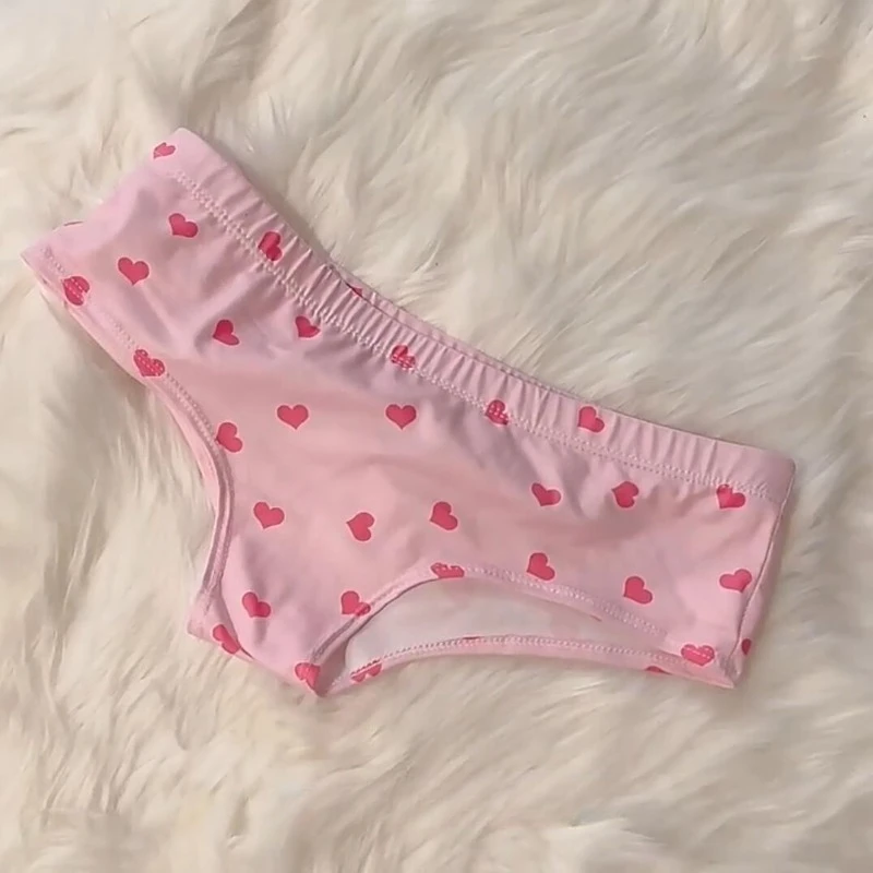 Yes Daddy-ropa interior con estampado de dibujos animados para mujer, bragas con patrón de amor, Tanga Sexy de elevación de cadera, calzoncillos