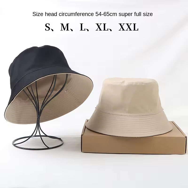 Sombrero de cubo de cabeza pequeña y cabeza grande para hombre y mujer, gorro de algodón de talla grande para viaje de verano, playa, sol, gorras de Panamá de gran tamaño, 54cm-65cm