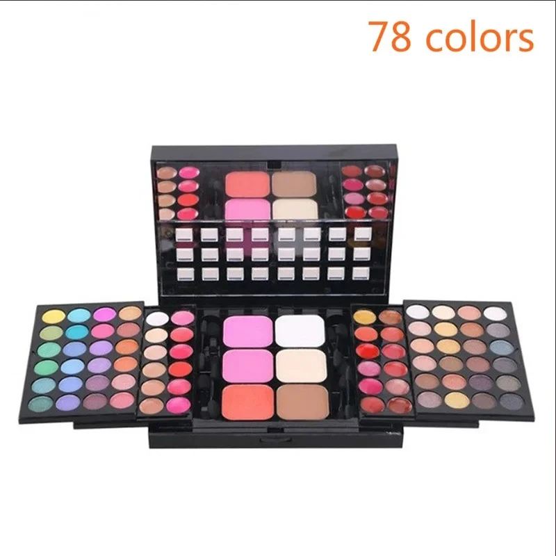 Paleta de sombras com glitter 40/74/78 cores, fosco, à prova d'água, longa duração, pó prensado, kit de cosméticos, moda feminina, ferramentas de maquiagem