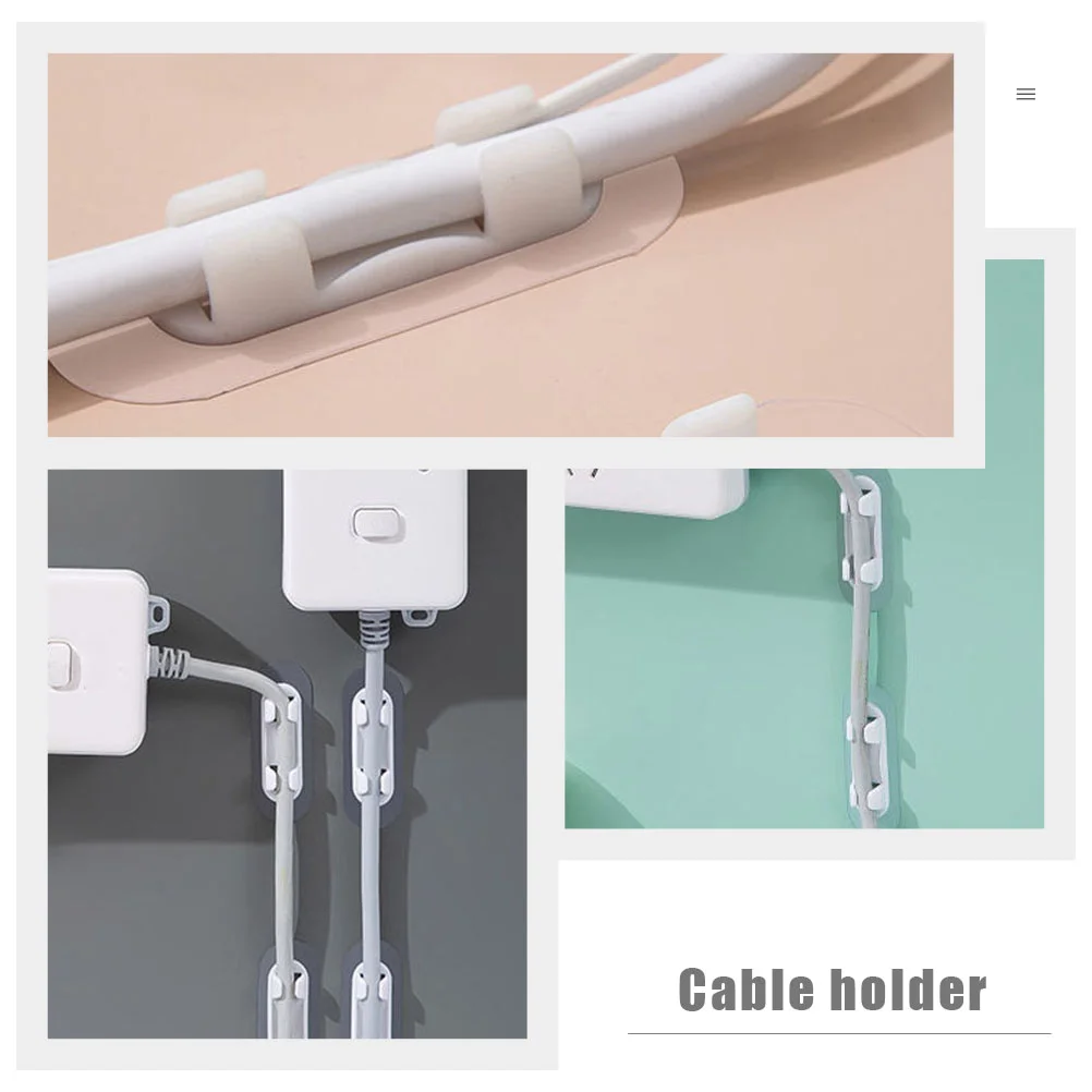 10 Pcs Holder Cord Organizer Cable Winder Wire Clip Outdoor Clips Esconder Cables Self-adhesive