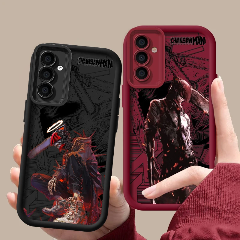 Anime Chainsaw Man For Samsung Galaxy S24 S23 S22 S21 S20 Ultra Plus FE A52 A53 A54 A71 Eye Ladder Phone Case