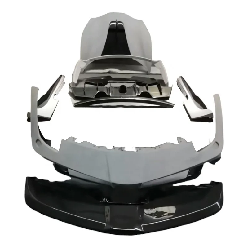 

MISHA Style Half Carbon Fiber Fibre Bodykit Body Kit Front Rear Bumper Lip Diffuser Side Skirts Hood Bonnet for Ferrari 488