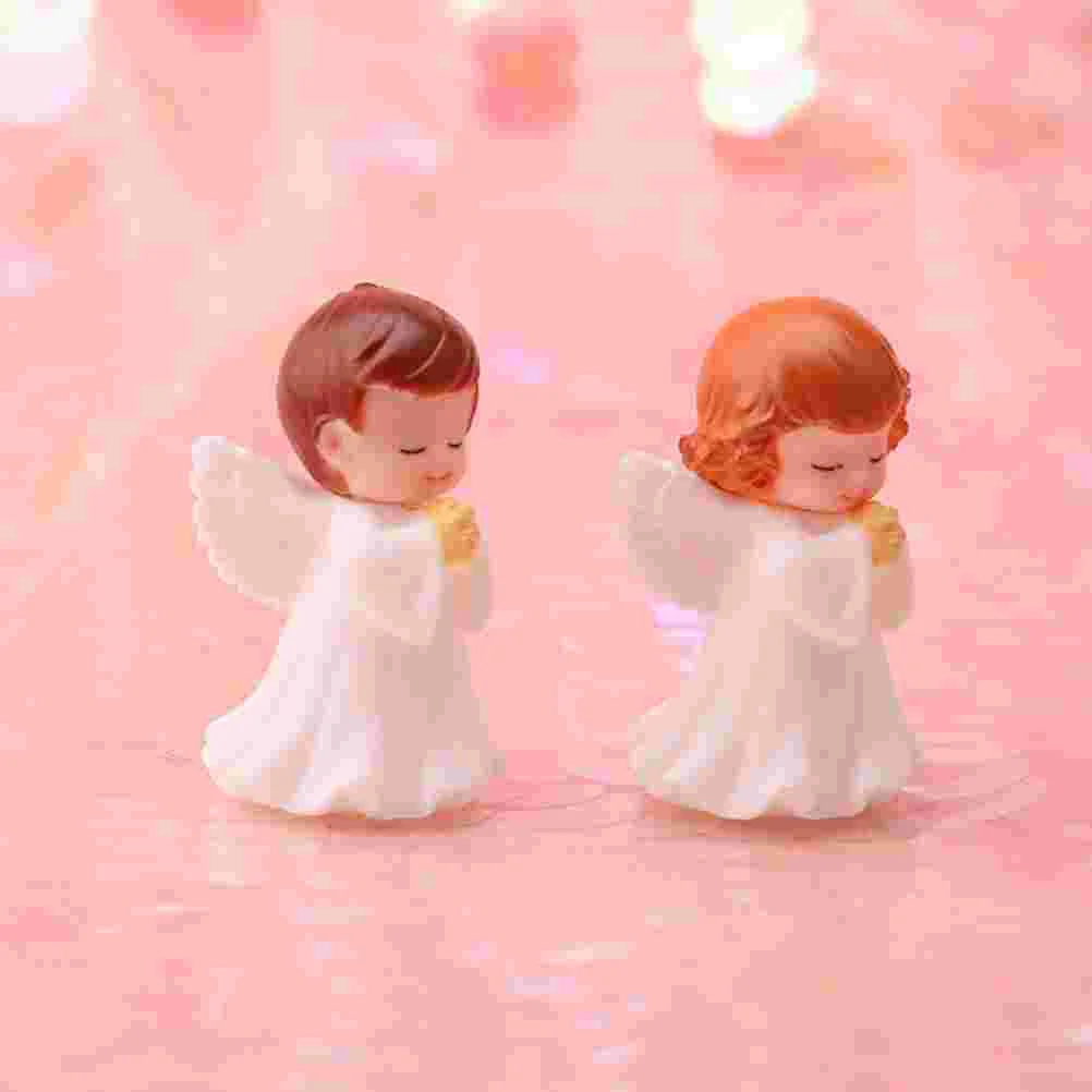 4 Pcs Praying Angel Statues and Figurines Baby Dolls Shape Ornament Wings for Crafts Fairy with Kids Newborn