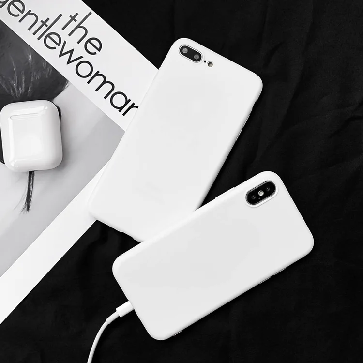 White Matte Phone Case For iPhone 6 6S 7 8 Plus X 10 SE 2020 11 12 Pro XR XS Max Silicone Soft TPU Case For iPhone 12 mini Cover