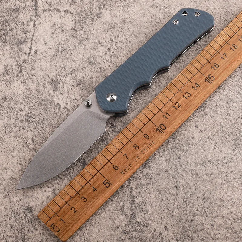 

2024 New Style Blue Outdoor Folding Knife D2 Steel High Hardness Camping Folding Knife Mini Field Self-defense EDC Barbecu Knife