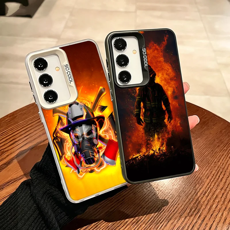 Firefighter Heroes Fireman Luxury Cool Phone Case for Samsung A12 A13 A14 A22 A23 A24 A32 A33 A34 A54 A53 A52S Galaxy A02S A03S