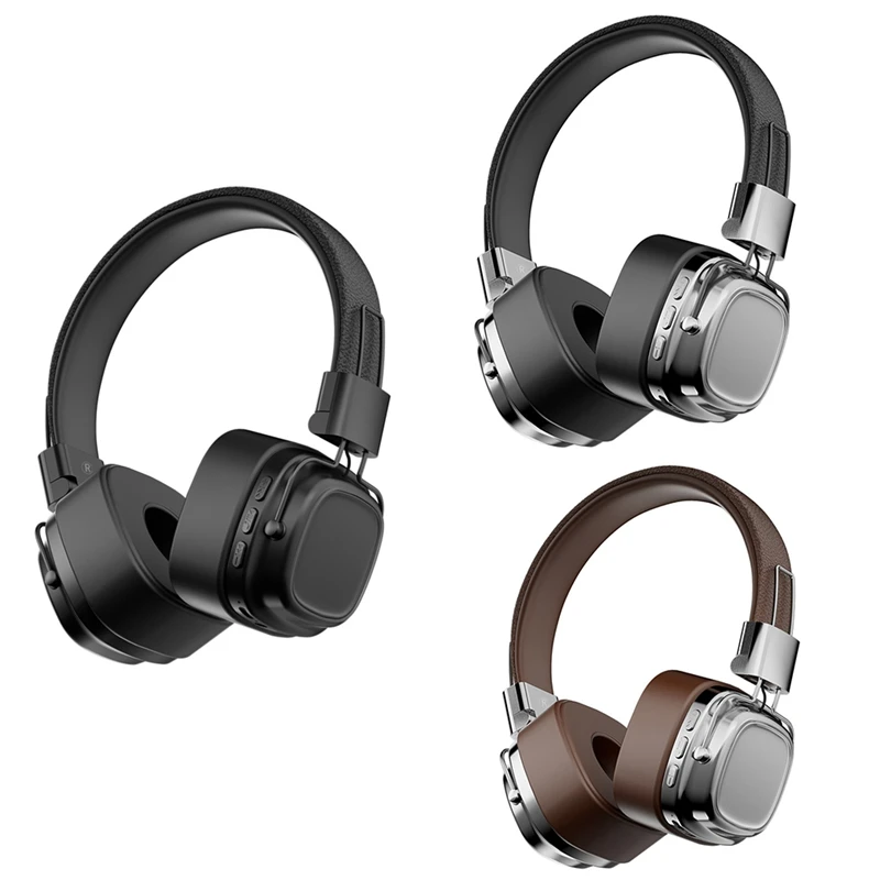 Bluetooth 5.3 Retro Wireless Headset Heavy Bass Headphones Mobile Computer Multifunctional Headset