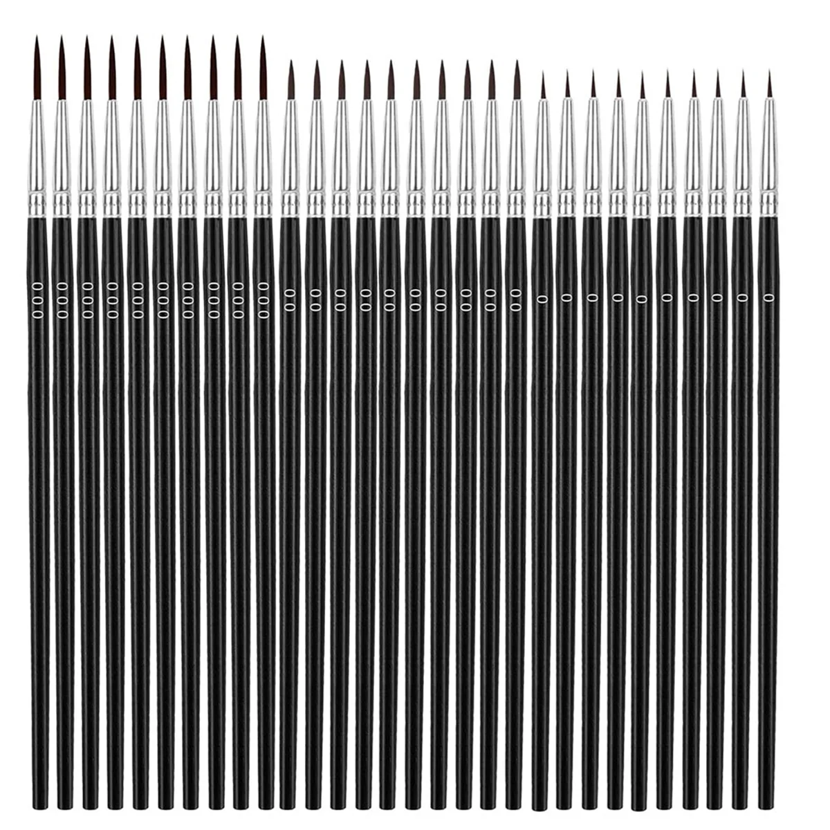 60Pcs Thin Detail Paint Brushes Fine Tip Paint Brushes Set with 3 Size 000 00 0 Liner Brush for Crafts Watercolor