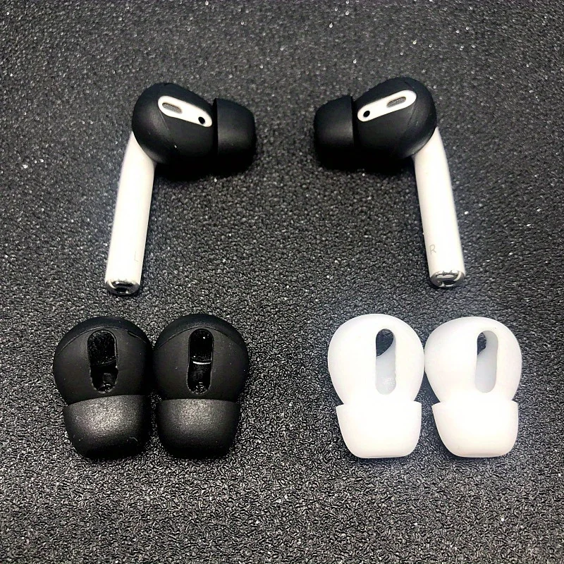أغطية سماعات أذن من السيليكون لأجهزة AirPods 1/2 سماعات بلوتوث لاسلكية - زوجان من وسادات الأذن وأطراف الأذن، تناسب سماعات أذن iPhone Bluetooth