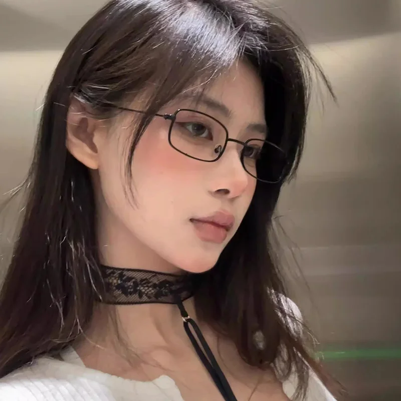 نظارات هاراجوكو الجديدة لعام 2026 بإطار مربع معدني باللون الأسود والفضي والذهبي للنساء نظارات قراءة شفافة تحجب الضوء الأزرق #5