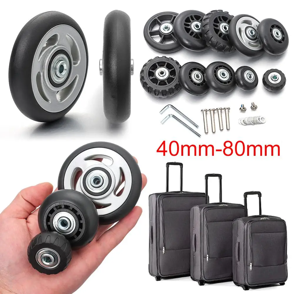 2Pcs Universal Replace Wheels Suitcase Parts Durable Replacement Axles Caster Wheel Repair Tools Kit Silent Caster With Screw