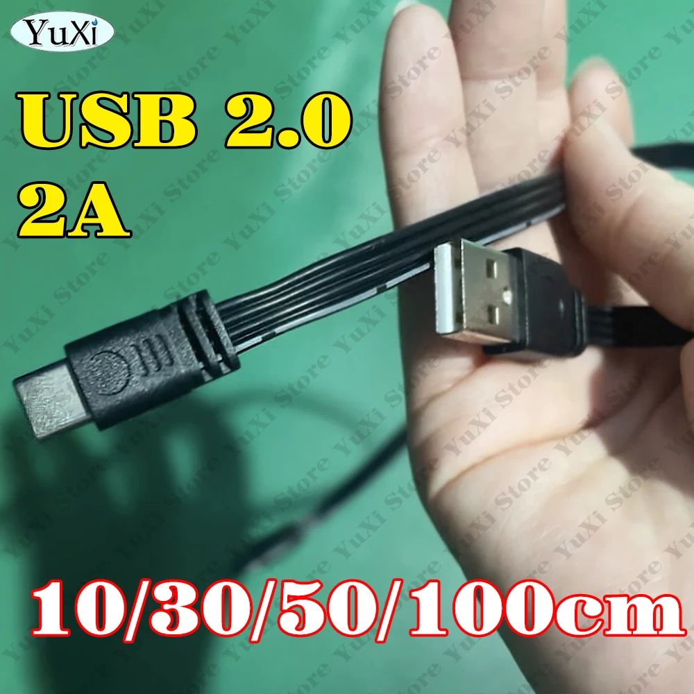 1pc Flat Flexible Angled 90 Degree USB Male to Type-C Male Charging Data Transfer Cable 10CM-100CM Cable Cord Up Down Left Right