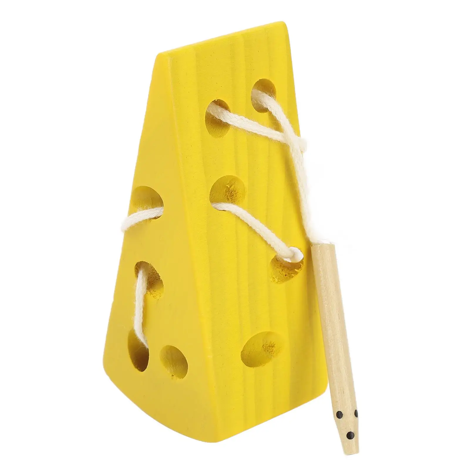 

Wooden Lacing Cheese Toy Beech Wood Threading Activity for Kids Develop Imagination and Independence