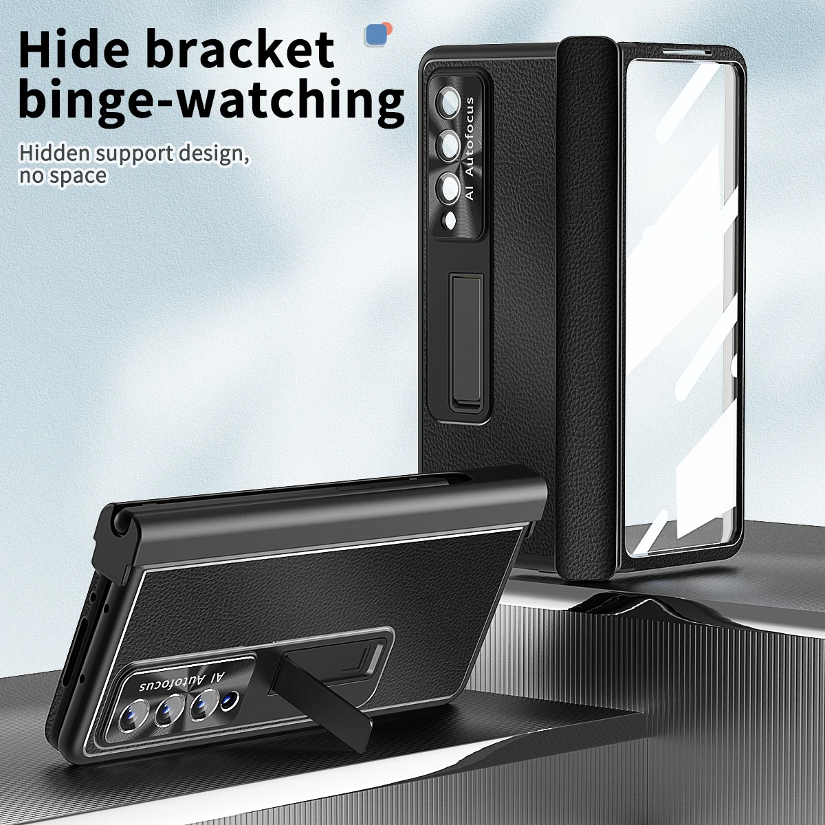 Imagem -02 - Anti-scratch Filme Protetor de Vidro para Samsung Galaxy z Fold 5g Fold4 Fold3 Dobra s Caneta Titular Kickstand Capa Dobrável Case