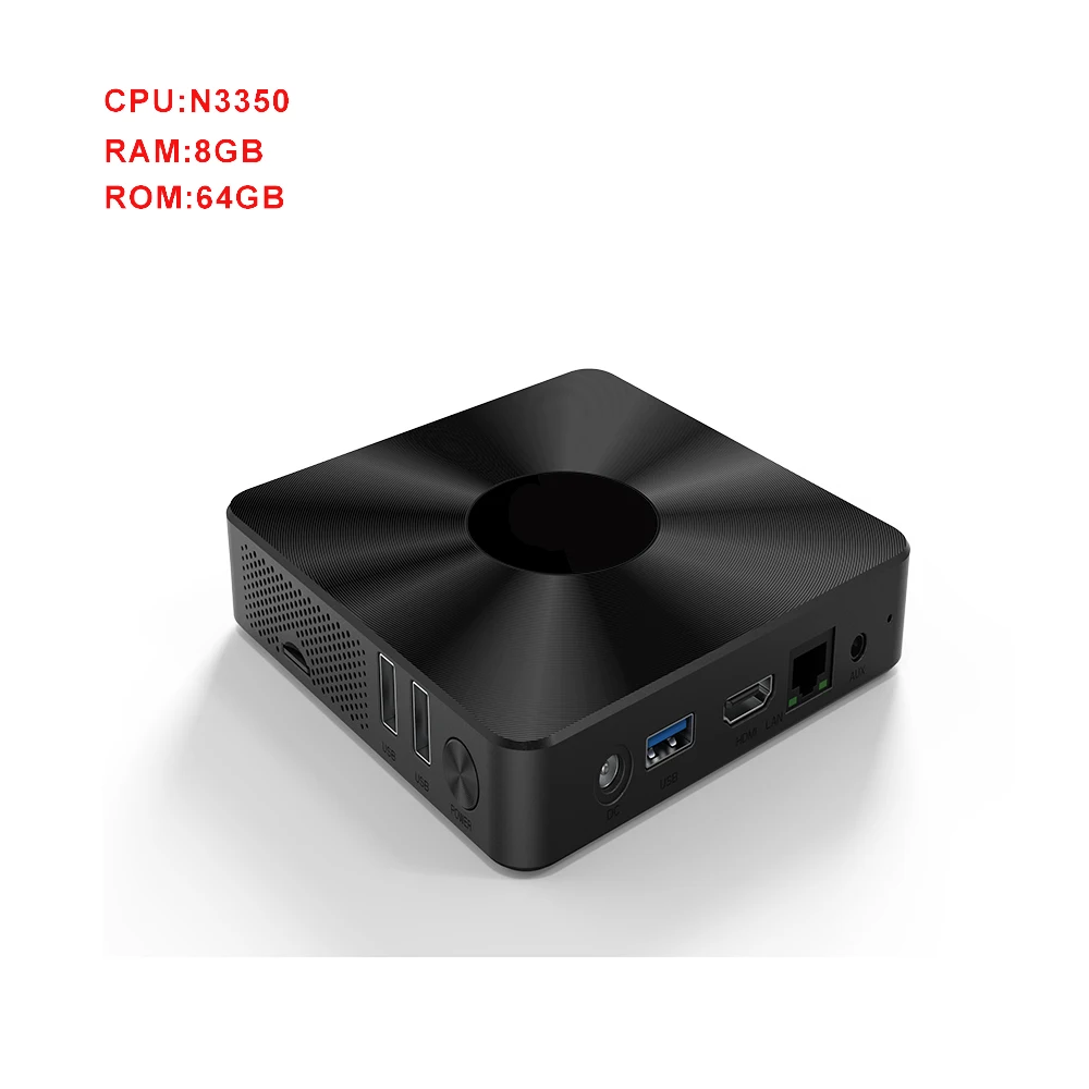 Windows 10 Mini PC,Intel apollo Lake,n3350,8GB RAM, 64GB rom,USB 3.0, 1 * HDMI-MI,1x vga,wifi,lan,t92