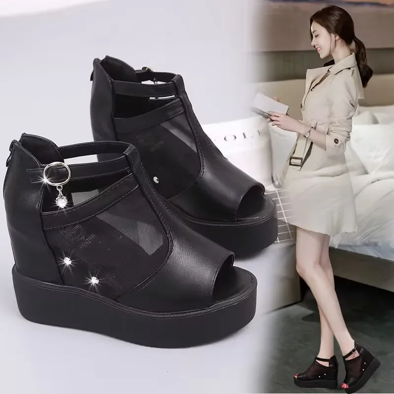 

Summer Online Celebrity Sandals for Women Height Increasing Insole Platform Sandals Roman Shoes Women Sandals zapatos de mujer