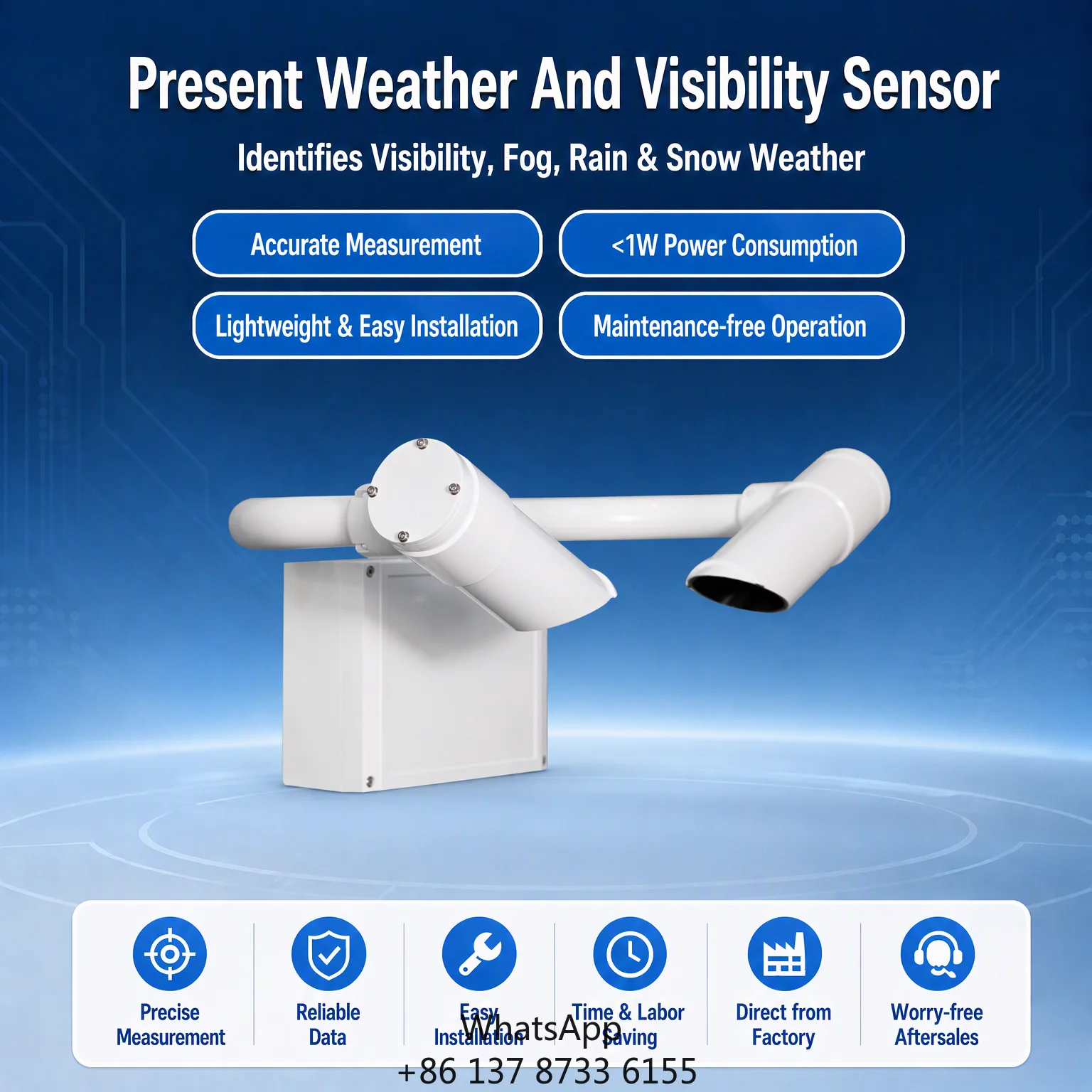 Meteorological Upload Optical Range Detection Inland River Waterway Highway Mist Traffic Visibility Sensor