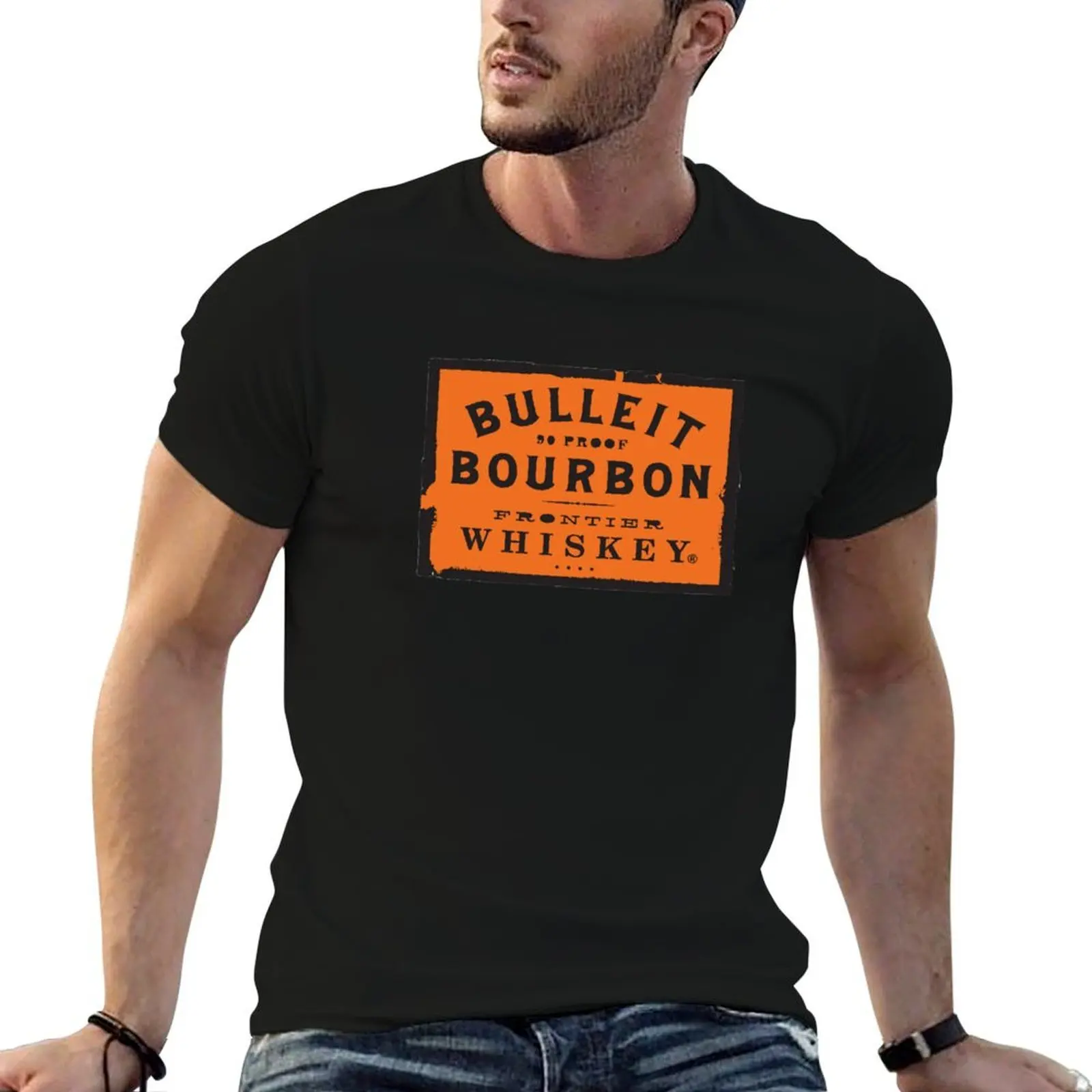 Camiseta Bulleit Bourbon, camiseta de anime para hombre, camiseta de algodón de verano para hombre